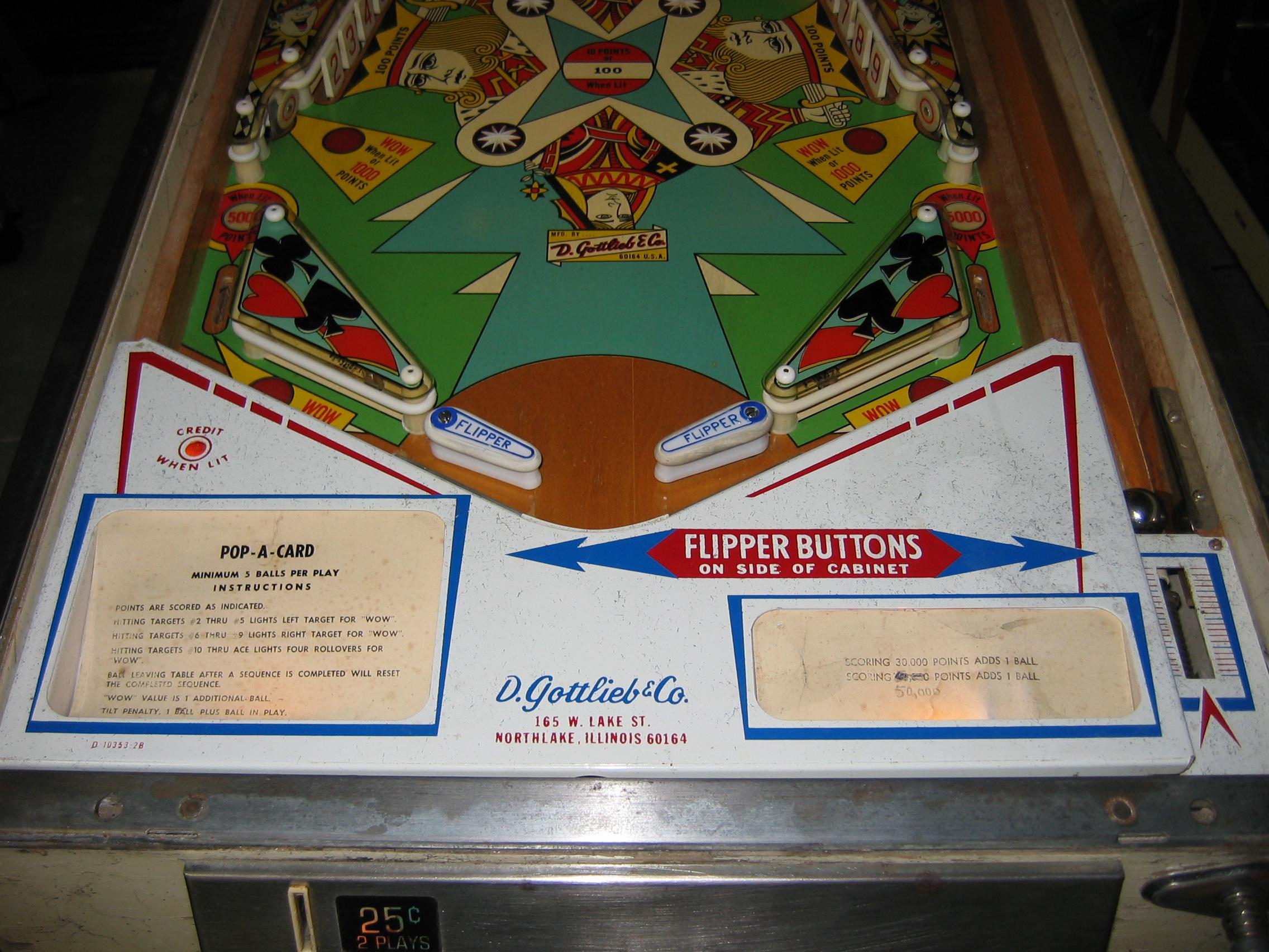 Gottlieb Pop-A-Card Pinball